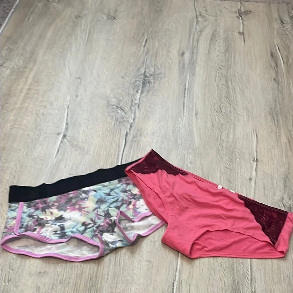 Pink Victoria Secret Tie Dye and Pink Lace Trim Panties